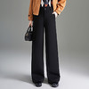 MYX通勤窄版西装裤垂感修身时尚直筒裤2025年冬款显瘦高腰长款拖地裤 商品缩略图0