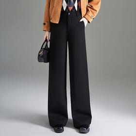 MYX通勤窄版西装裤垂感修身时尚直筒裤2025年冬款显瘦高腰长款拖地裤