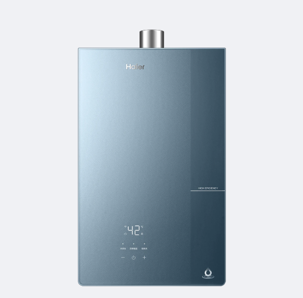 海尔 燃气热水器 JSLQ27-16E10DU1 16L 一级能效 天然气  电子脉冲点火  强排式排烟 鼓风增氧技术 防干烧保护 宽频水温调节 无界蓝