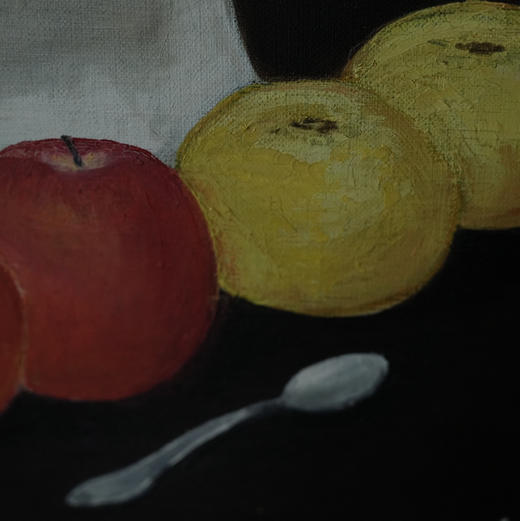 日本中古布面油画 水果 商品图2