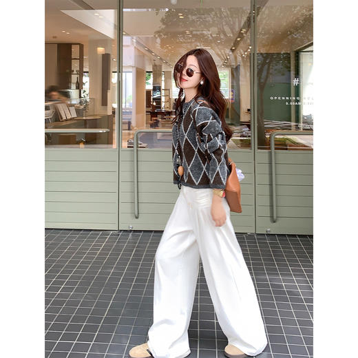 <曾小咸推荐> 现货秒杀！微信超特价！学院风菱格圆领套头毛衣 日常189.99 立减100 秒杀89.99！ 商品图2