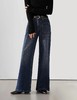 D102070秋冬新款复古设计感四面弹口袋高腰显瘦微喇牛仔裤 商品缩略图0