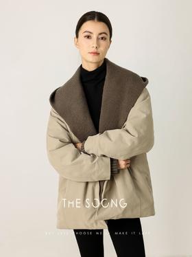 THESOONG|"灰调时刻"90白鹅绒可拆卸连帽松弛保暖羽绒服女HLYRF7820