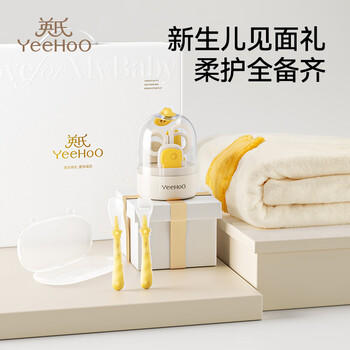 英氏（YEEHOO）新生婴儿珊瑚绒浴巾儿童浴巾加大尺寸洗澡巾吸水超软婴儿送礼套装 商品图0