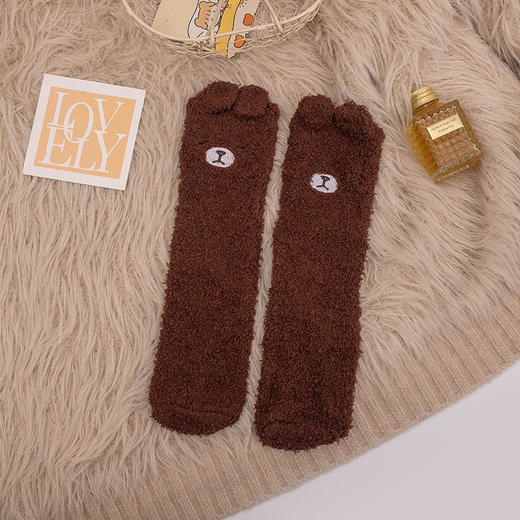 超暖和【锁住温度！告别脚冷】加绒加厚，袜新款刺绣地板袜子秋冬加厚保暖不掉毛珊瑚绒睡眠袜。rc 商品图7
