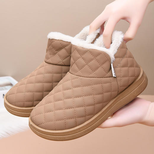 冬季新款雪地靴防水防寒短筒棉靴短靴加绒保暖加厚女靴马丁靴 商品图0