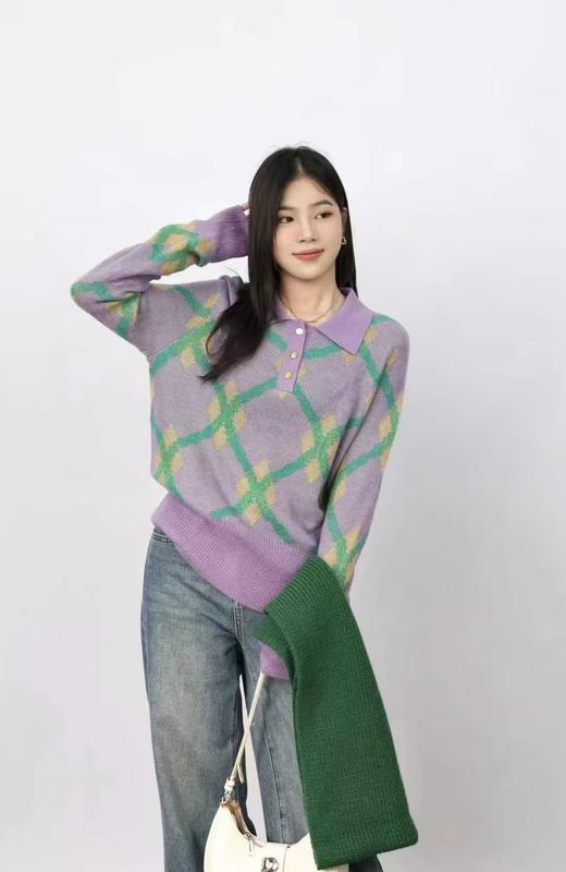 74M20352#超细马海毛POLO领毛织长袖 商品图0