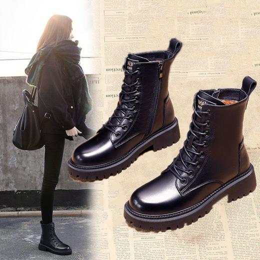 【寒潮b备❗️加绒短靴女】有一种温暖叫雪地靴，增高显瘦，百搭舒适，内里选用优质毛里，厚实保暖，抓地防滑不怕摔，秋冬季新款加厚保暖靴子百搭厚底马丁靴保暖棉鞋QQ 商品图1