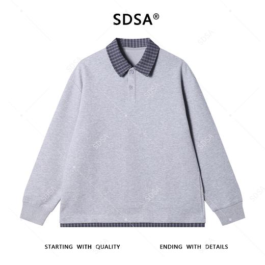 6963SDSA男士秋冬新款痞帅男装宽松潮牌拼接翻领卫衣百搭时尚套头上衣 商品图1