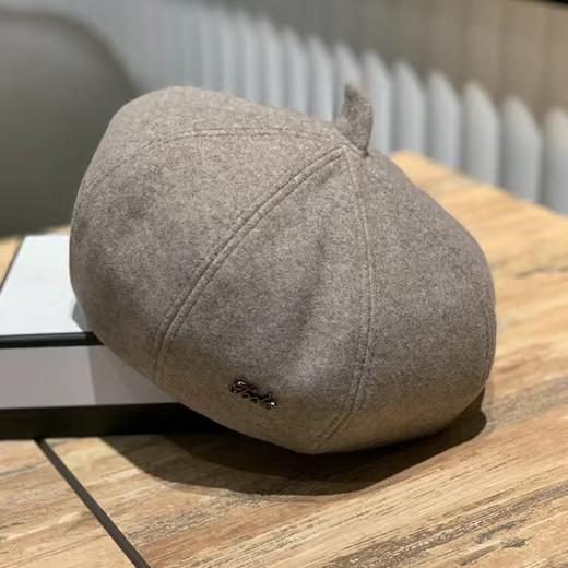 赵思露同款秋冬帽子女复古英伦贝雷帽大头围显脸小画家帽简约百搭字母邮差帽 商品图5