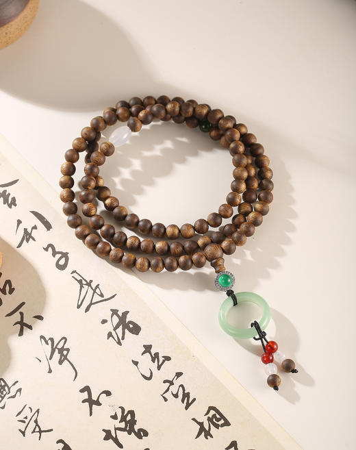 【设计师款·玉润沉香福禄手串】四大名香之首’ 惠东原产“沉香母树之乡” “木中黄金”绿棋楠 一物一证、深圳国检、扫码验真 （直供价：1880元） 商品图0