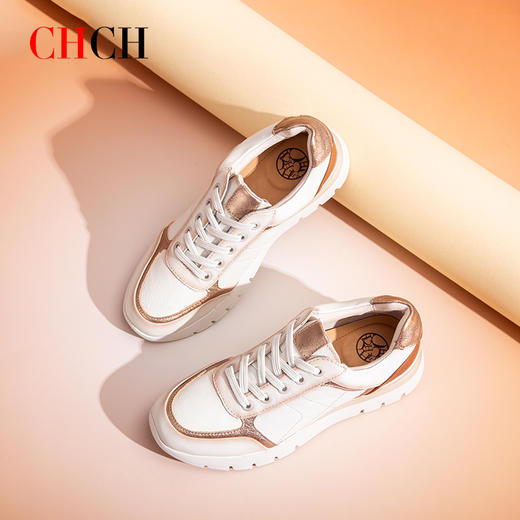 CHCH平衡鞋2025秋冬新款牛皮平底轻便休闲女鞋CP2B5011 商品图0