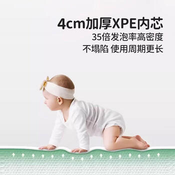 曼龙爬爬垫无缝款爬行垫星迹彩虹PU垫可折叠加厚婴儿地垫180*200*4 商品图1