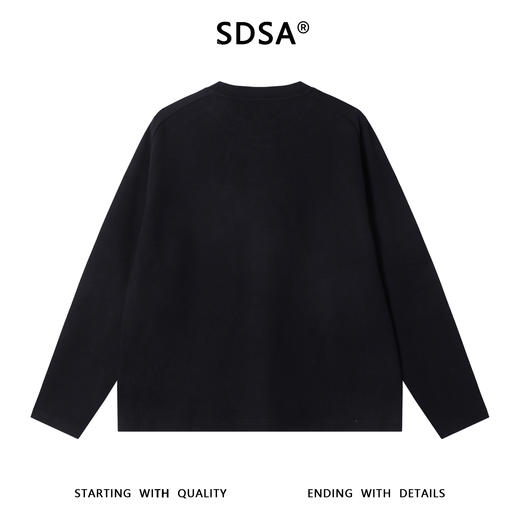 25T320SDSA秋冬新款痞帅男装简约休闲领口不规则纯色圆领长袖T恤百搭 商品图5
