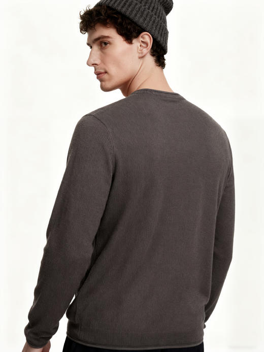 【南法羊绒针织】11%羊绒80%的精纺羊毛轻奢极简卷边长袖秋冬针织 商品图4