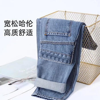 婧麒（JOYNCLEON）孕妇裤夏款外穿打底小个子休闲大码阔腿裤牛仔裤 蓝 L jyk14911 商品图0