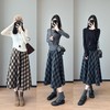 复古气质！遮跨显瘦！气质松紧高腰半身伞裙格纹毛呢女25秋冬款！ 商品缩略图2