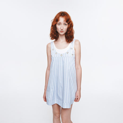 HERLIAN 2025年春季女士两件套手工立体花背心连衣裙 商品图3