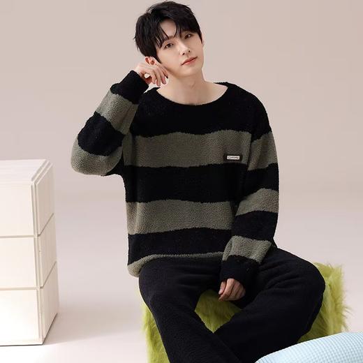 【暖男】半边绒睡衣男士冬季加厚加绒珊瑚绒秋冬款2025新款保暖家居服 商品图11