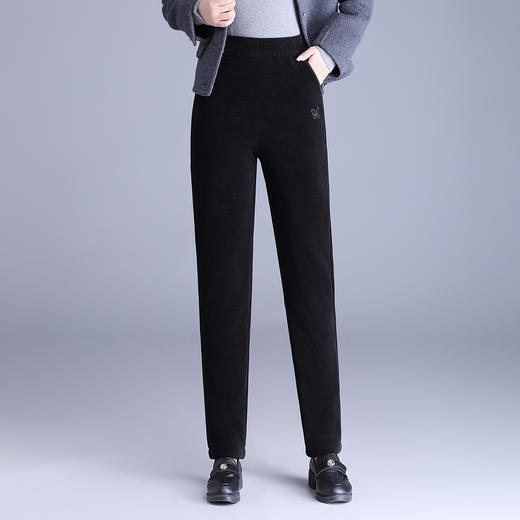 MYX加绒保暖休闲长裤松紧腰显瘦修身小脚裤2025冬款垂坠感时尚铅笔裤 商品图0
