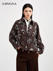 【商城同款】阿菁娜秋季新款抽象印花亚麻夹克复古巴恩风衬衫外套腰部抽绳A30Q107013 商品缩略图2