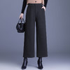 MYX毛呢阔腿九分裤加厚保暖休闲裤2025冬款松紧腰遮胯显瘦通勤直筒裤 商品缩略图0