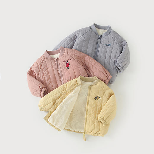儿童棉服加厚外套加绒棉上衣男女童洋气刺绣棒球服宝宝冬装潮 商品图3
