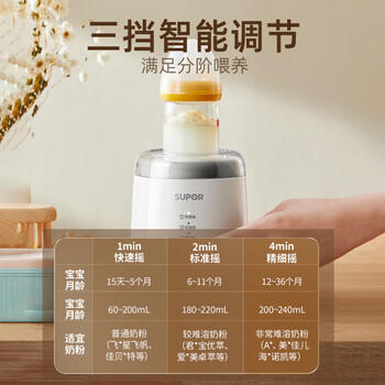 苏泊尔（SUPOR）婴儿摇奶器 全自动冲奶搅拌器一体机 免手搓无线电动摇奶器 YQ01 商品图0