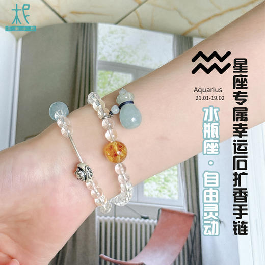 十二星座升级版专属幸运石扩香手链手串两圈水瓶座 商品图1