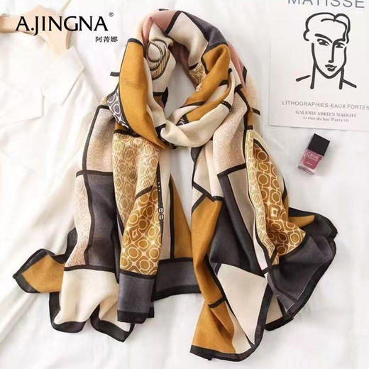 【周年福袋】阿菁娜秋冬韩版棉麻时髦洋气围巾A29Q729001 商品图0