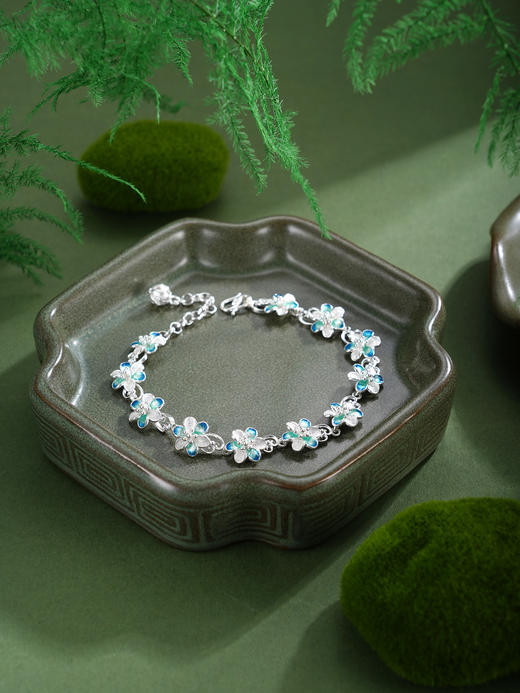 子佩集【相遇花开】S990银手链【MXSL010】花丝珐琅彩2510 商品图4