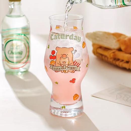 4楼Eubelle欧蓓 川岛屋&lulu猪联名 玻璃杯450ml 饮料啤酒果汁杯 活动价：35.8元 商品图0