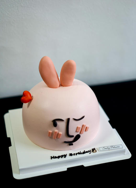 手绘奶油蛋糕 | 鲜果原味奶油 - 粉红兔子 商品图1