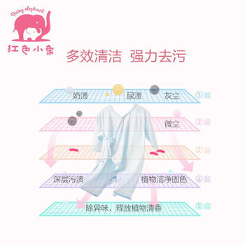 红色小象 婴儿洗衣液0-12个月 去渍去污 多效洗衣液(1.2L+500ML*2) 商品图1