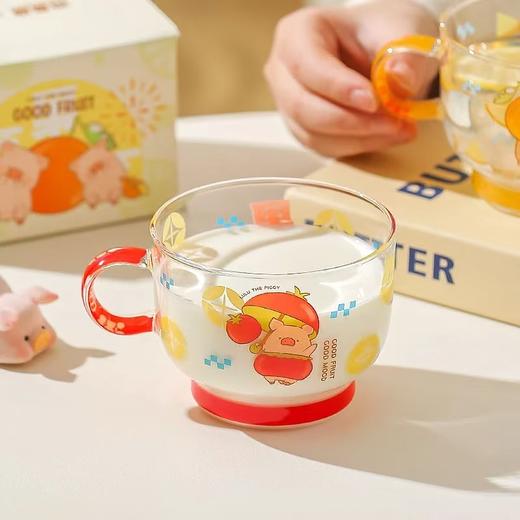 4楼Eubelle欧蓓 川岛屋&lulu猪联名 可爱玻璃杯380ml 果汁牛奶杯早餐杯 活动价：32.8元 商品图2