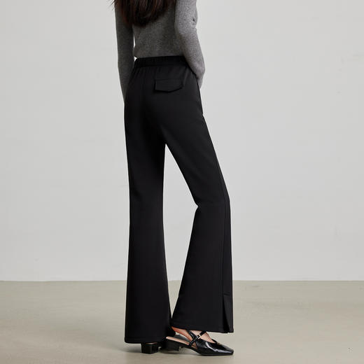 【10/23新品】熙世界通勤职场黑色喇叭裤女2025秋季新款高腰休闲西装裤微喇裤子 商品图4