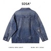 SDSA男士秋冬新款痞帅男装美式设计感口袋磨破翻领牛仔夹克外套 商品缩略图4