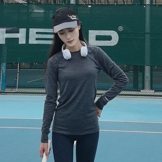 IGUANA 可机洗新品女式美利奴羊毛长袖T恤速干户外徒步 深麻灰 商品图1