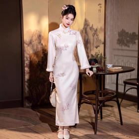 MYJ 倒大袖国风素雅旗袍中式改良简约大气连衣裙