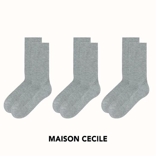 MAISON CECILE三色|会员福利含羊毛条纹中筒百搭使用针织袜 商品图2