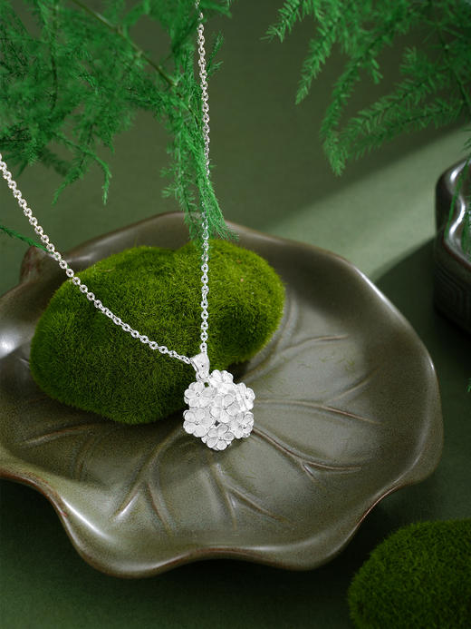 子佩集【繁花簇锦】S990银套链【QFTL014】花丝双面立体花朵项链2510 商品图6