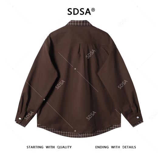 26178SDSA男士秋冬新款痞帅男装高街拼接格子翻领假两件衬衫百搭时尚 商品图4