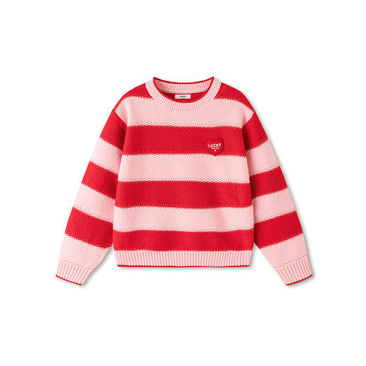 【balaOne】巴拉巴拉童装儿童毛衣女童2025新款春圆领针织衫提花 商品图4