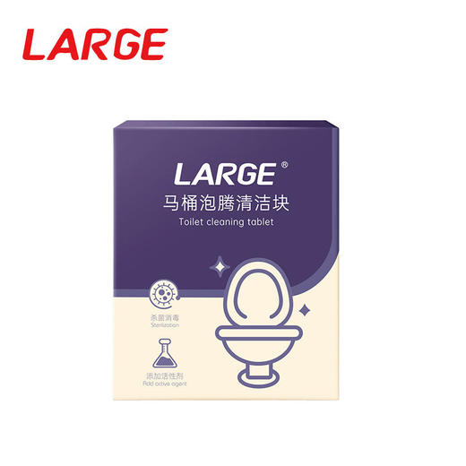 LARGE 马桶泡腾片洁厕灵块清洁剂20g×15块 盒 商品图0