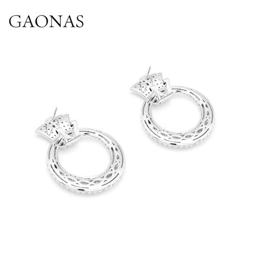 GAONAS  时尚贵气奢华白色圆圈耳环11664EW 商品图2