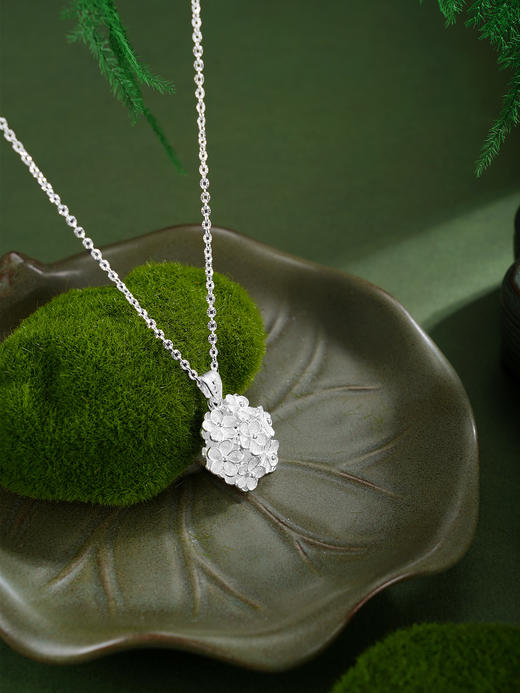 子佩集【繁花簇锦】S990银套链【QFTL014】花丝双面立体花朵项链2510 商品图7