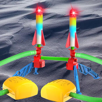 爸爸妈妈火箭发射玩具儿童飞天冲天火箭炮户外玩具脚踩踏弹射小火箭发射器 商品图5