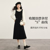 【年货节】熙世界黑天鹅假两件丝绒连衣裙女秋冬法式赫本收腰裙子 商品缩略图2