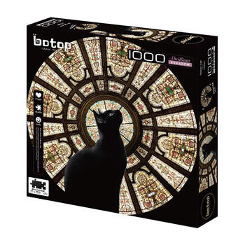botopCathedralCat教堂猫拼图1000片进口黑卡闪光减压玩具生日圣诞礼物 商品图5