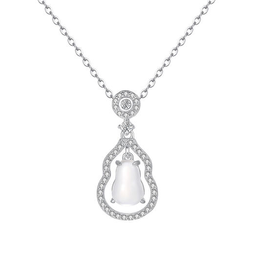 【福禄承诺】S925纯银白玉髓葫芦项链【YXS-A4627】 商品图4